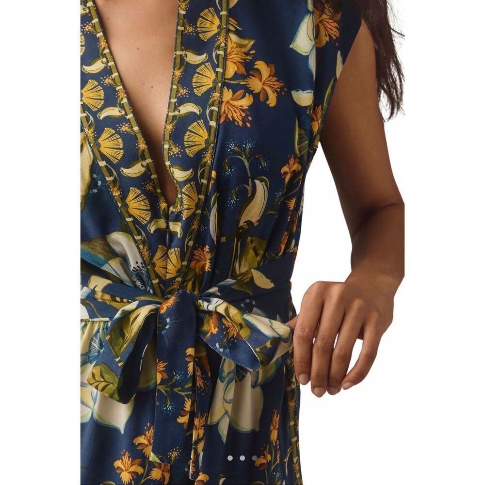 Farm Rio‎ x Anthropologie Hummingbird Floral Jumpsuit Small - Picture 3 of 6